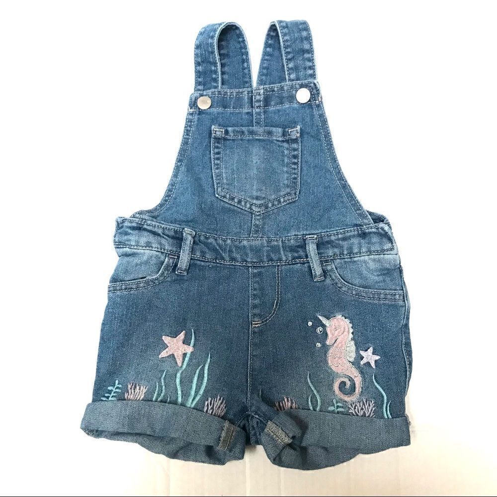 The Children’s Place seahorse overall shorts 2T‎